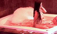 Small boobed girlfriend gets a rough ride in the jacuzzi