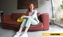 Kolumbiai szépség mélytorkú képességekkel kábít a casting alatt