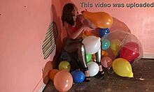 Satisfy your fetish with balloon popping in HD
