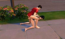 Młoda Sims 4 robi niegrzeczne rzeczy z prezerwatywą