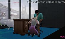 Kız arkadaşının patronuyla maddi kazanç için samimi olduğu animasyonlu bir video