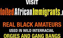 En afrikansk innvandrer har en hardcore anal trekant med andre raser
