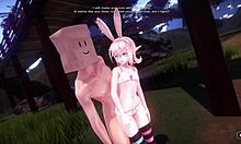 Un hentai non censuré mettant en vedette une lapine effrontée en 4k 60fps